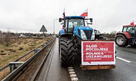 Protest rolników w Elblągu. \"Sprowadzanie towarów z Ukrainy nas rujnuje\"