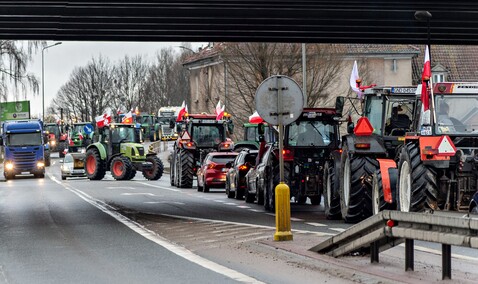 Protest rolników w Elblągu. \"Sprowadzanie towarów z Ukrainy nas rujnuje\"