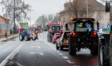 Protest rolników w Elblągu. \"Sprowadzanie towarów z Ukrainy nas rujnuje\"