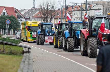 Rolnicy protestowali w Elblągu. „Żywność spoza UE jest nafaszerowana pestycydami”