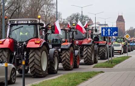 Rolnicy protestowali w Elblągu. „Żywność spoza UE jest nafaszerowana pestycydami”