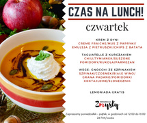 Nowość! Na lunch tylko do Zmysłów!