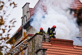 Pożar sadzy w kominie przy ul. Pionierskiej