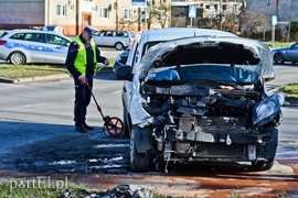 Wypadek na skrzyżowaniu ul. Mazurskiej z al. Odrodzenia