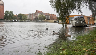 W rzece Elbląg poziom wody przekroczył stan ostrzegawczy  (aktualizacja) 