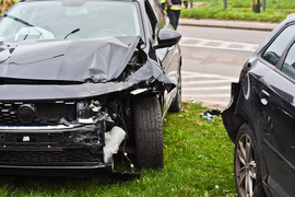 Kolizja fiata z audi na al. Grunwaldzkiej